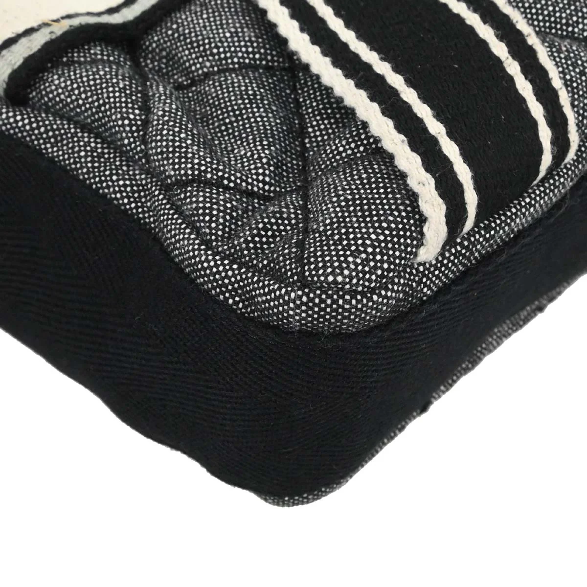 Chanel Black Quilted Denim Medium Airlines Buckle 2way Shoulder Handbag - Image 6