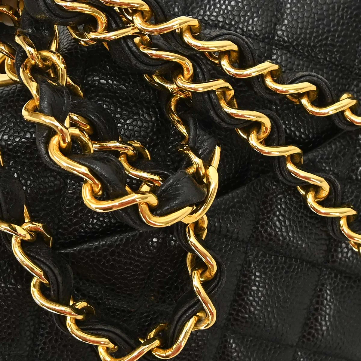 Chanel Black Caviar Skin Jumbo Classic Flap Shoulder Bag - Image 3