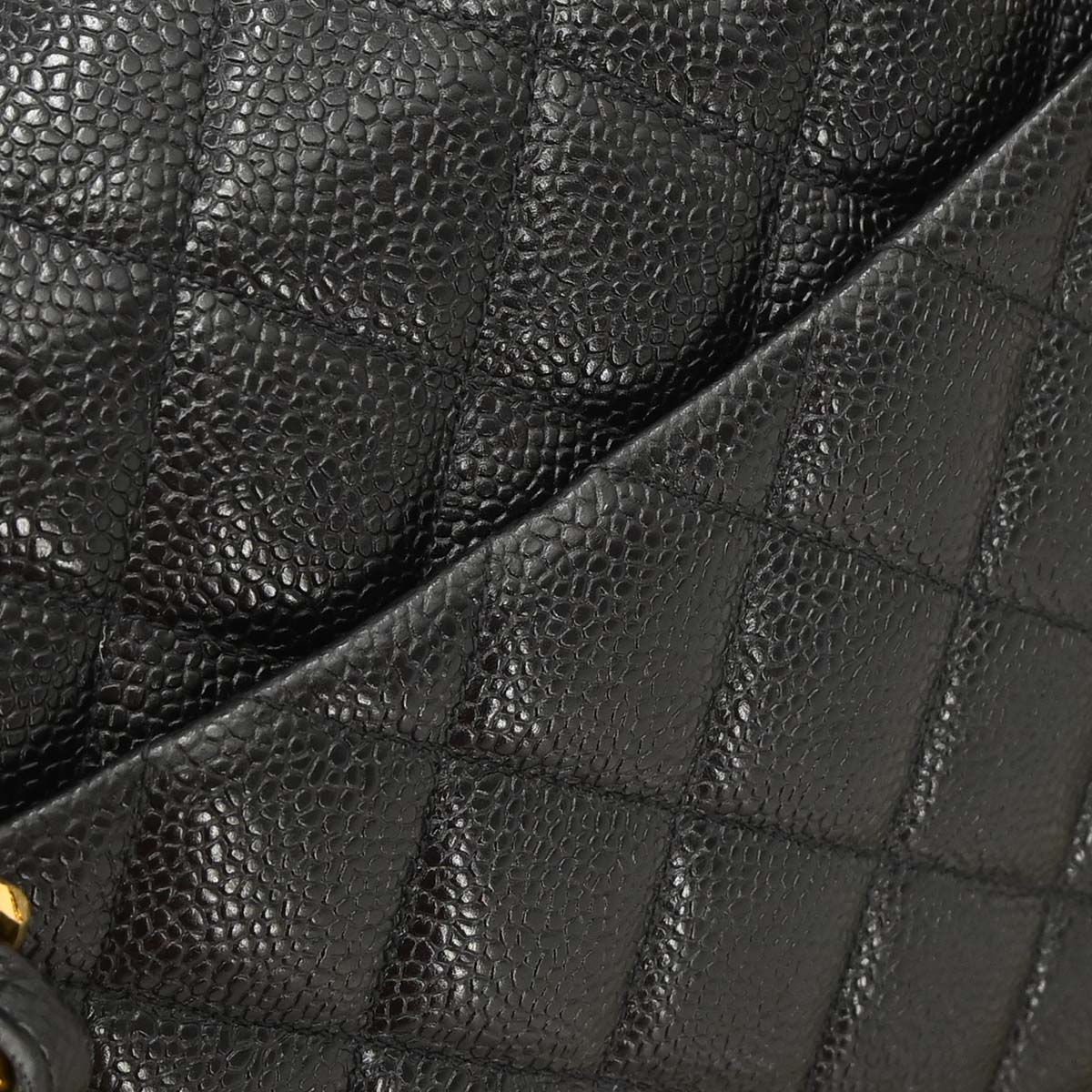 Chanel Black Caviar Skin Jumbo Classic Flap Shoulder Bag - Image 4