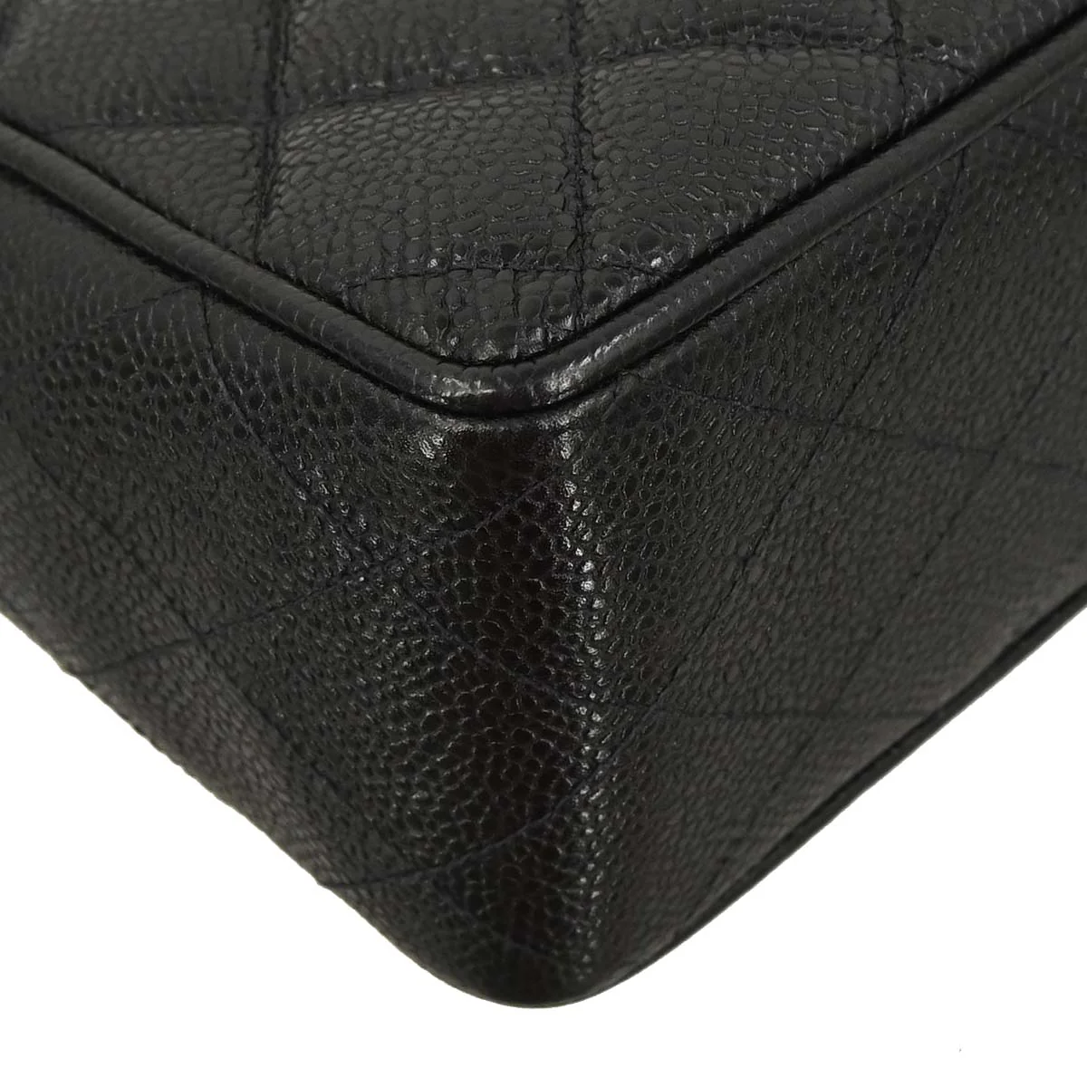 Chanel Black Caviar Skin Jumbo Classic Flap Shoulder Bag - Image 7