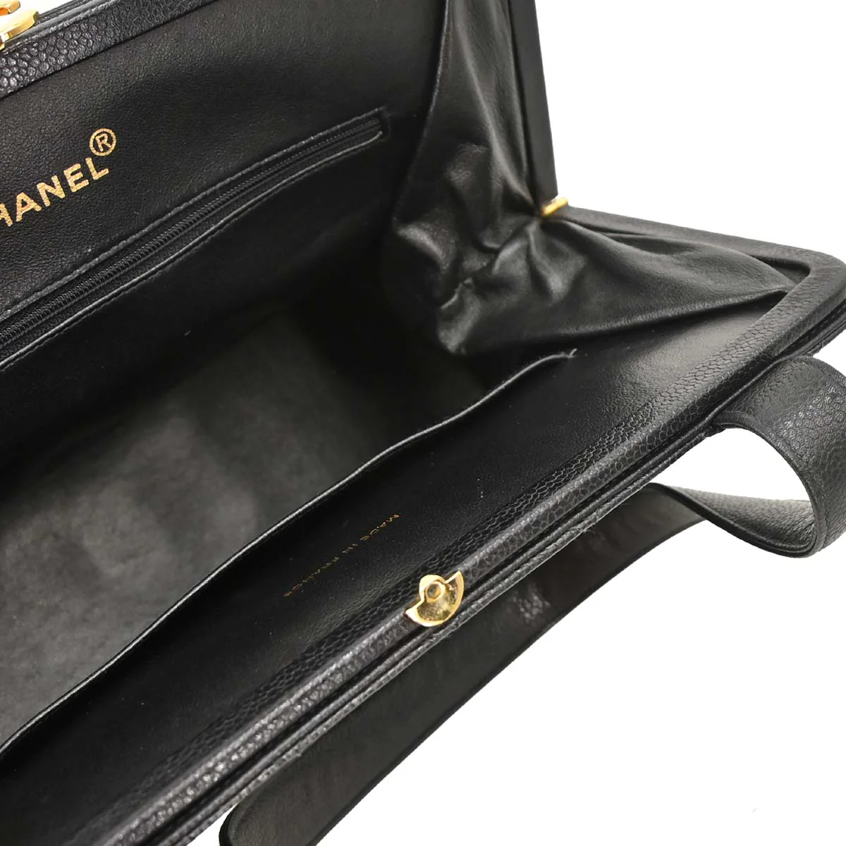 Chanel Black Caviar Skin Handbag - Image 13
