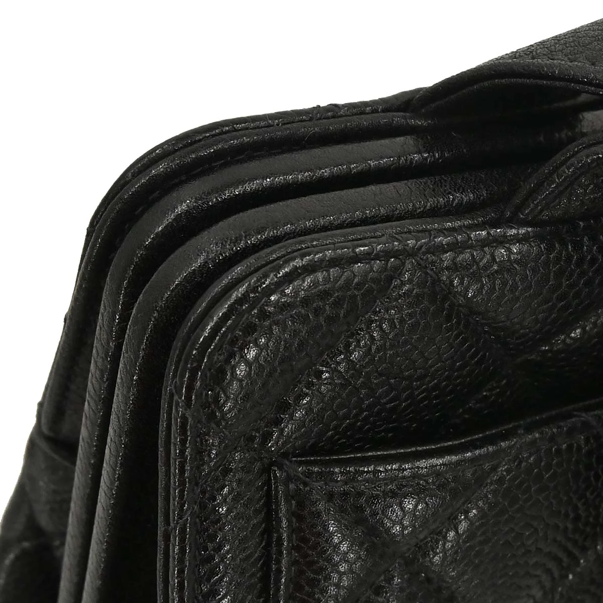 Chanel Black Caviar Skin Handbag - Image 9