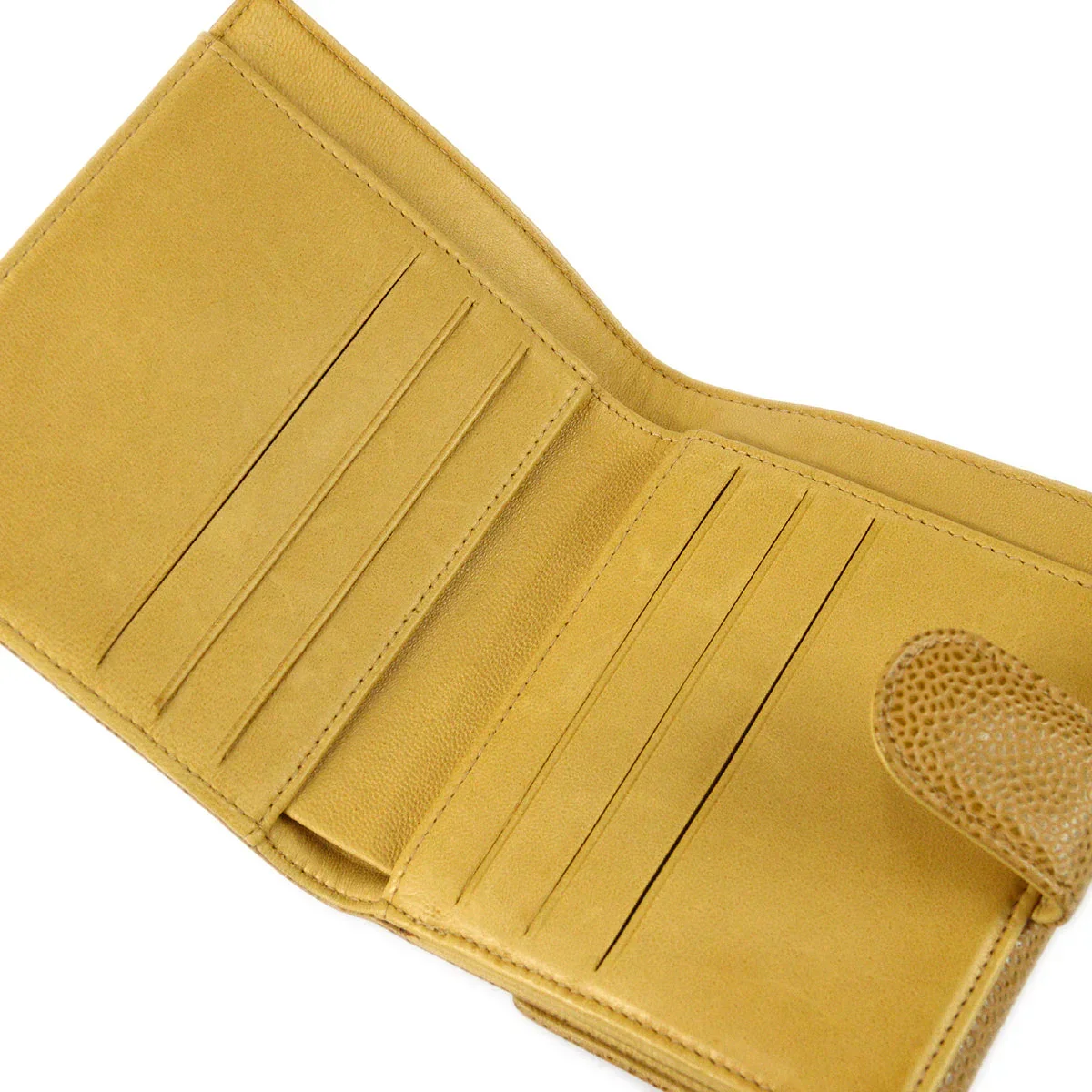 Chanel Bifold Wallet Beige Caviar - Image 5