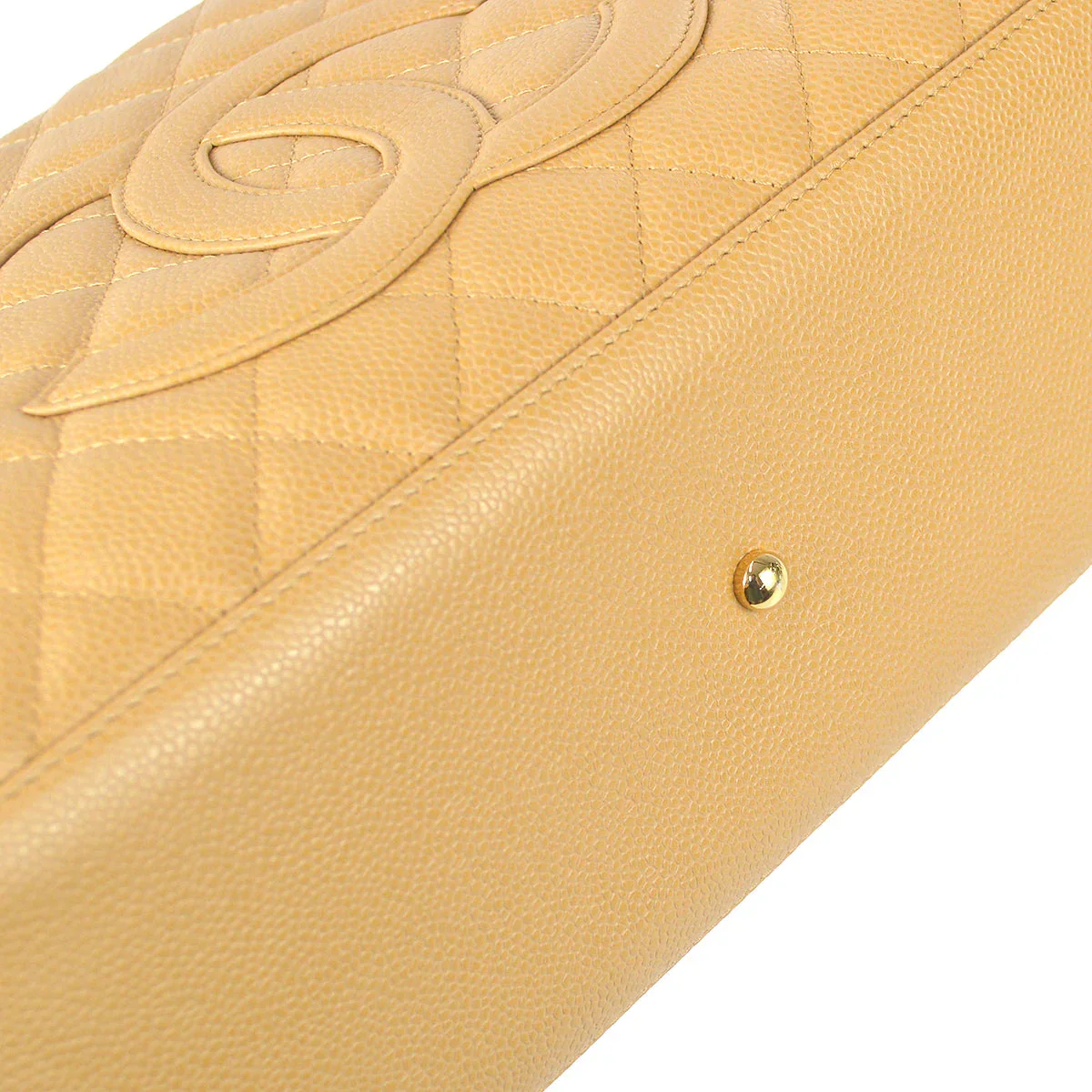 Chanel 2003-2004 Bowling Bag 37 Beige Caviar - Image 5