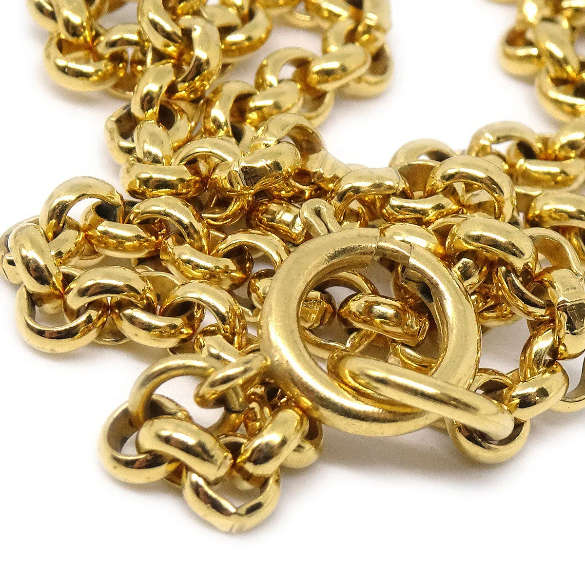 Chanel 1995 Gold CC Heart Cutout Pendant Necklace - Image 4