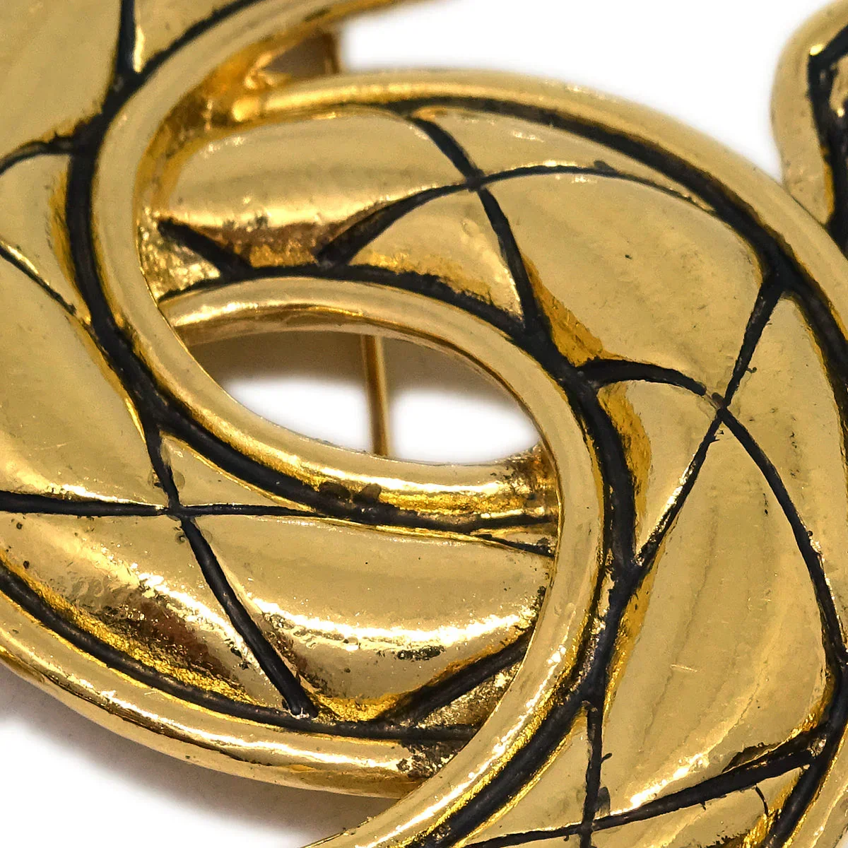 Chanel Quilted CC Brooch Pin Gold 1152 - Image 2
