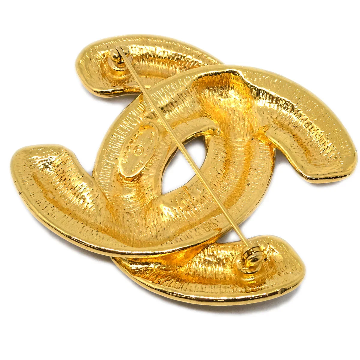 Chanel Quilted CC Brooch Pin Gold 1152 - Image 3
