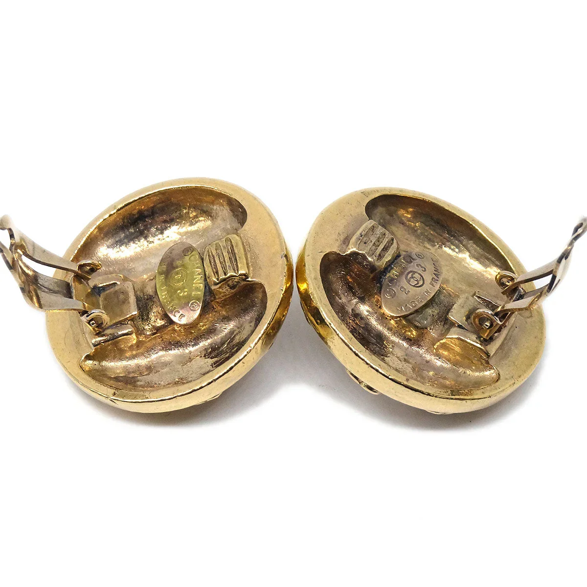 Chanel 1988 Crystal & Gold Earrings Clip-On 23 - Image 4