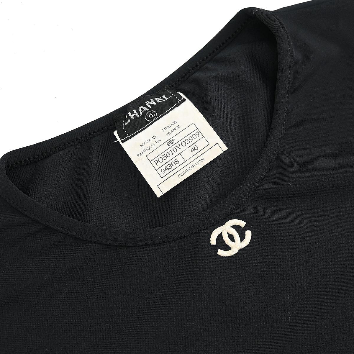 Chanel Cropped T-shirt Black 95P #40 - Image 7