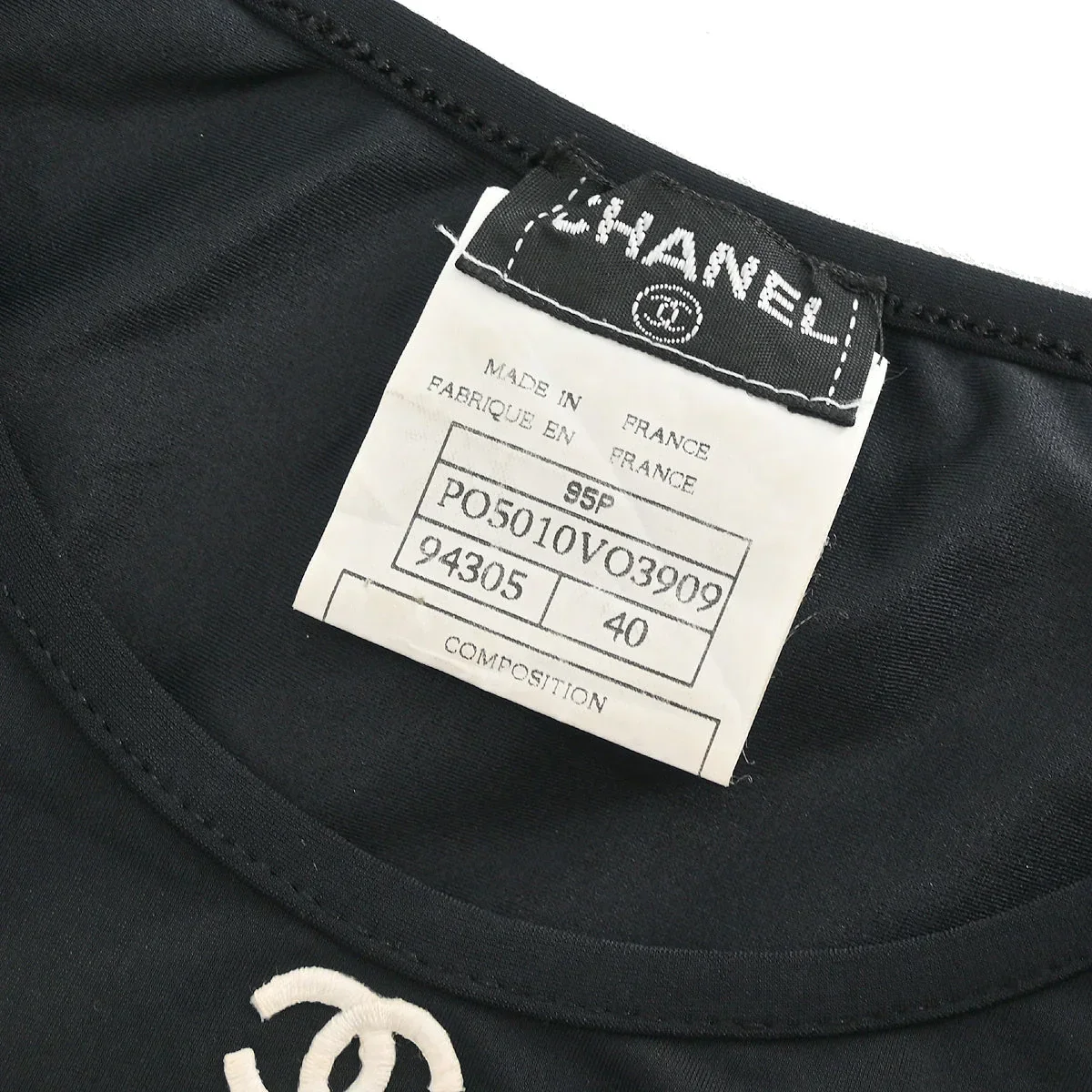 Chanel Cropped T-shirt Black 95P #40 - Image 9