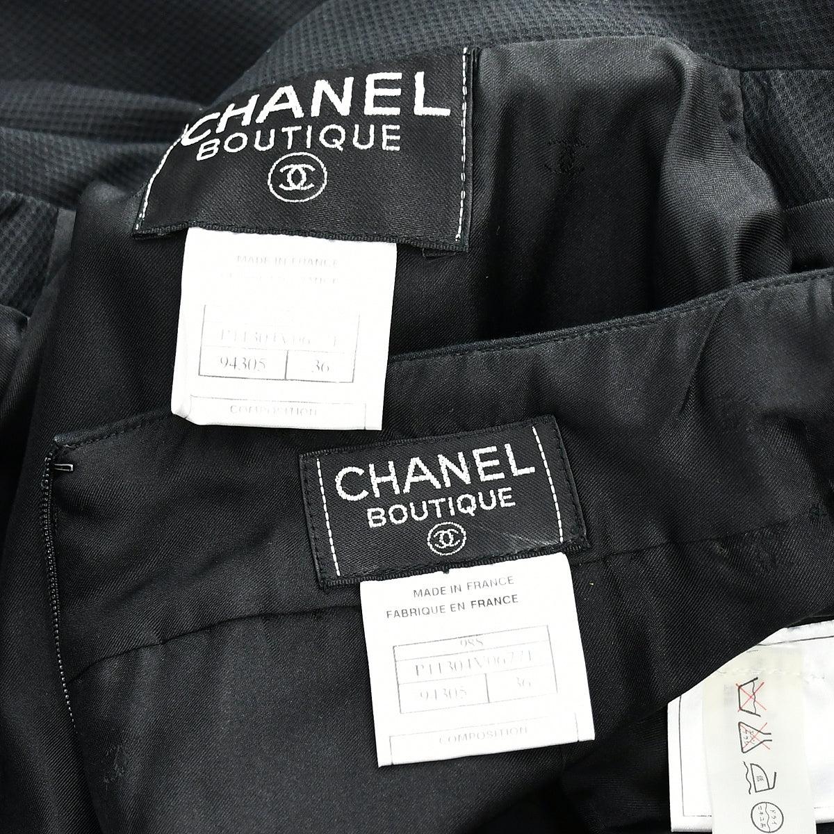 Chanel Setup Suit Jacket Skirt Black 98S #36 - Image 9