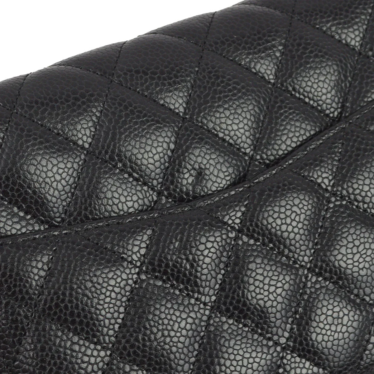 Chanel 2006-2008 Black Caviar East West Shoulder Bag - Image 10