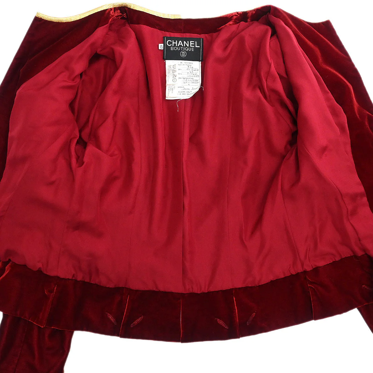 Chanel 1993 Single Breasted Jacket Bordeaux #42 - Image 8