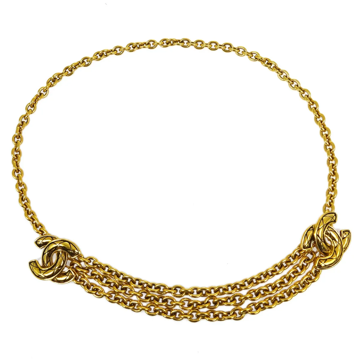 Chanel CC Gold Chain Belt 6051 Small Good