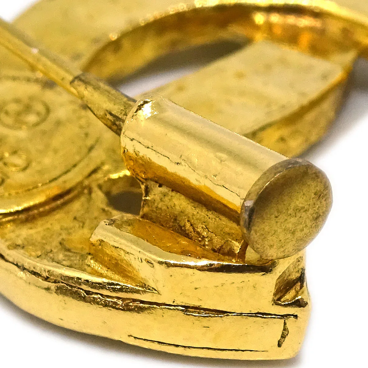 Chanel CC Brooch Pin Rhinestone Gold - Image 4