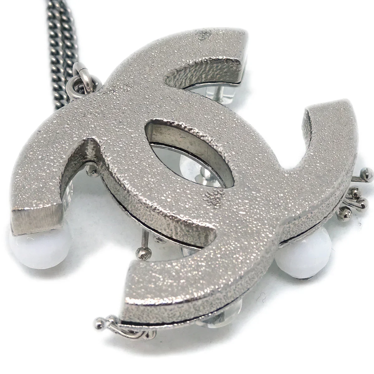 Chanel Chain Necklace Silver B10A - Image 3