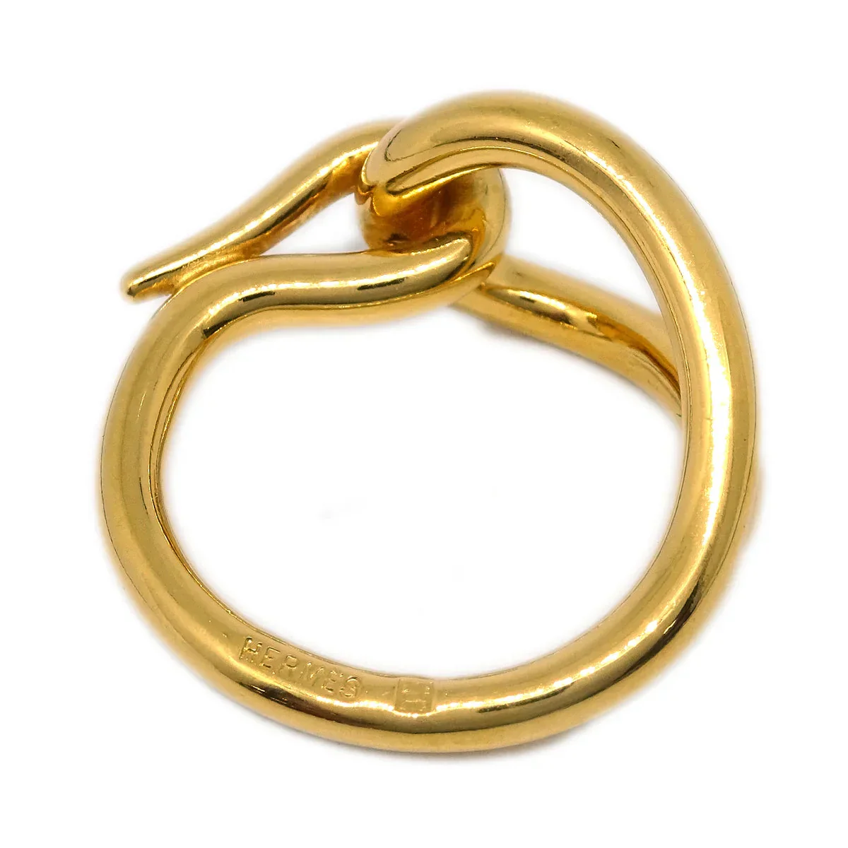 Hermes Jumbo Scarf Ring Gold Small Good - Image 2