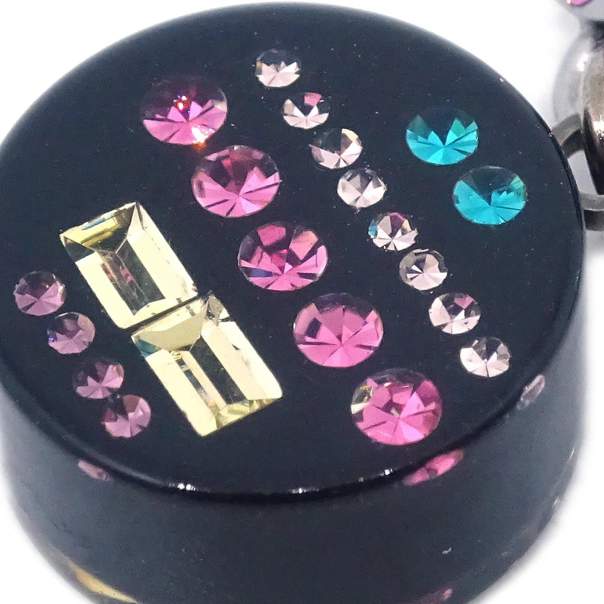 Chanel 2011 Dangle Earrings Rhinestones Black 11P - Image 2