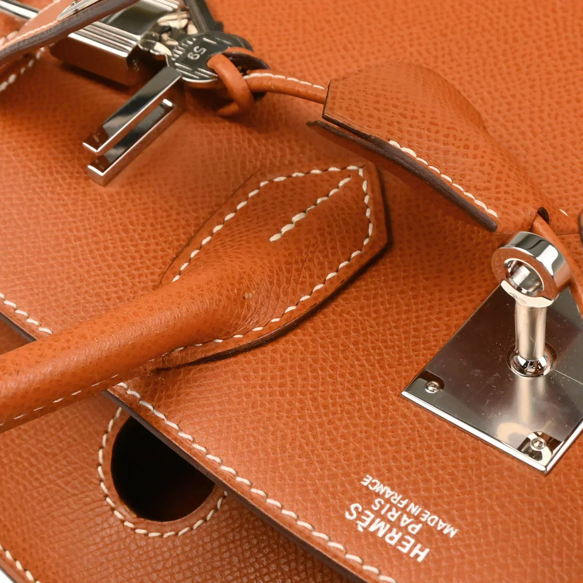 Hermes 2005 Cognac Epsom Birkin 30 Handbag - Image 5