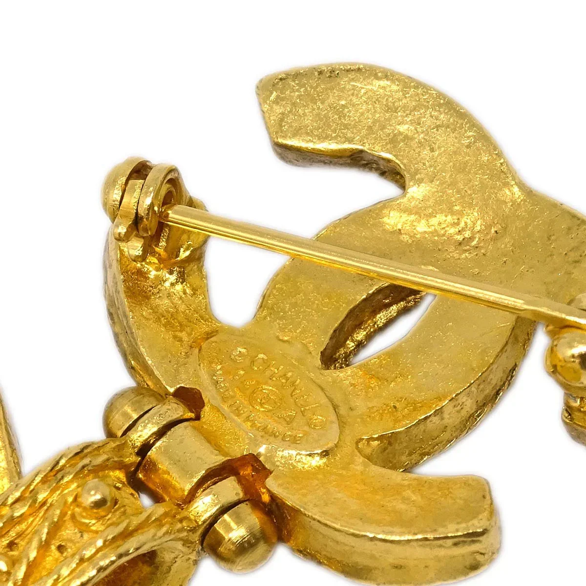 Chanel Brooch Pin Gold Gripoix 94A - Image 4