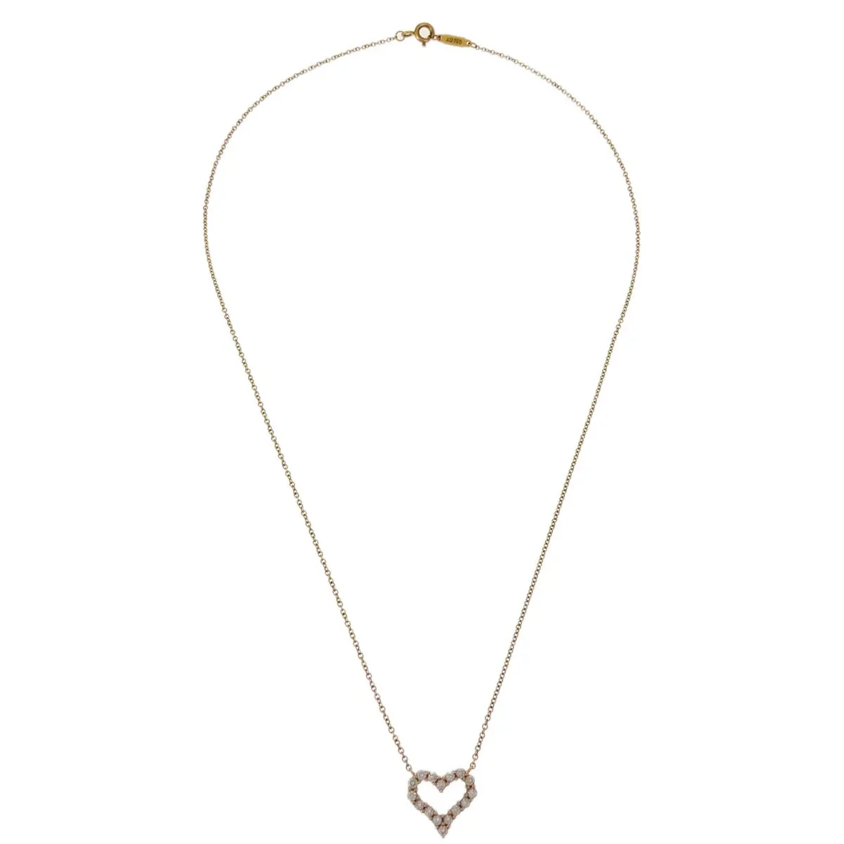 Tiffany & Co. Sentimental Heart Pendant Necklace AU750 Diamond - Image 2
