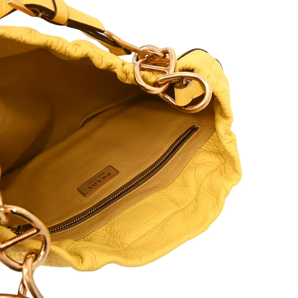 Prada Yellow Chain Shoulder Bag - Image 4