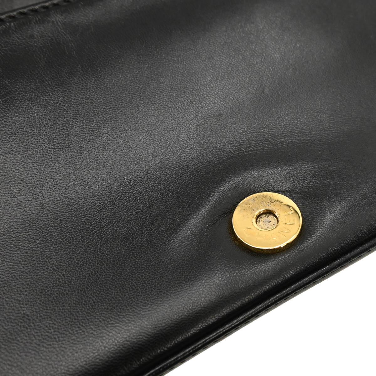 Chanel 2002-2003 Black Lambskin Choco Bar Handbag - Image 8