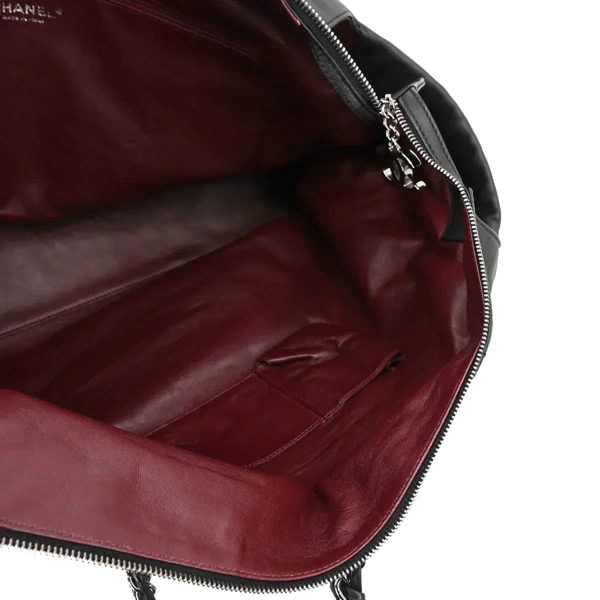 Chanel Black Calfskin Luxury Line Chain Tote Handbag - Image 4