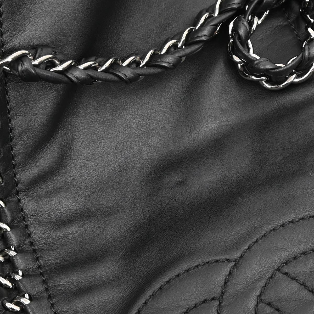 Chanel Black Calfskin Luxury Line Chain Tote Handbag - Image 6