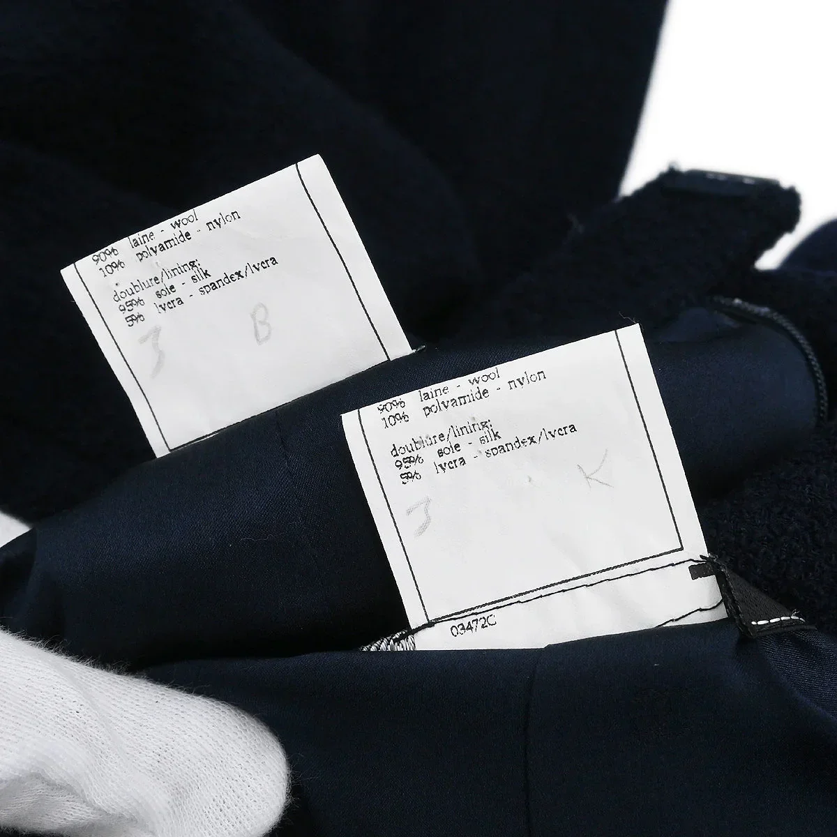 Chanel Set Suit Jacket Skirt Navy #36 95A - Image 11