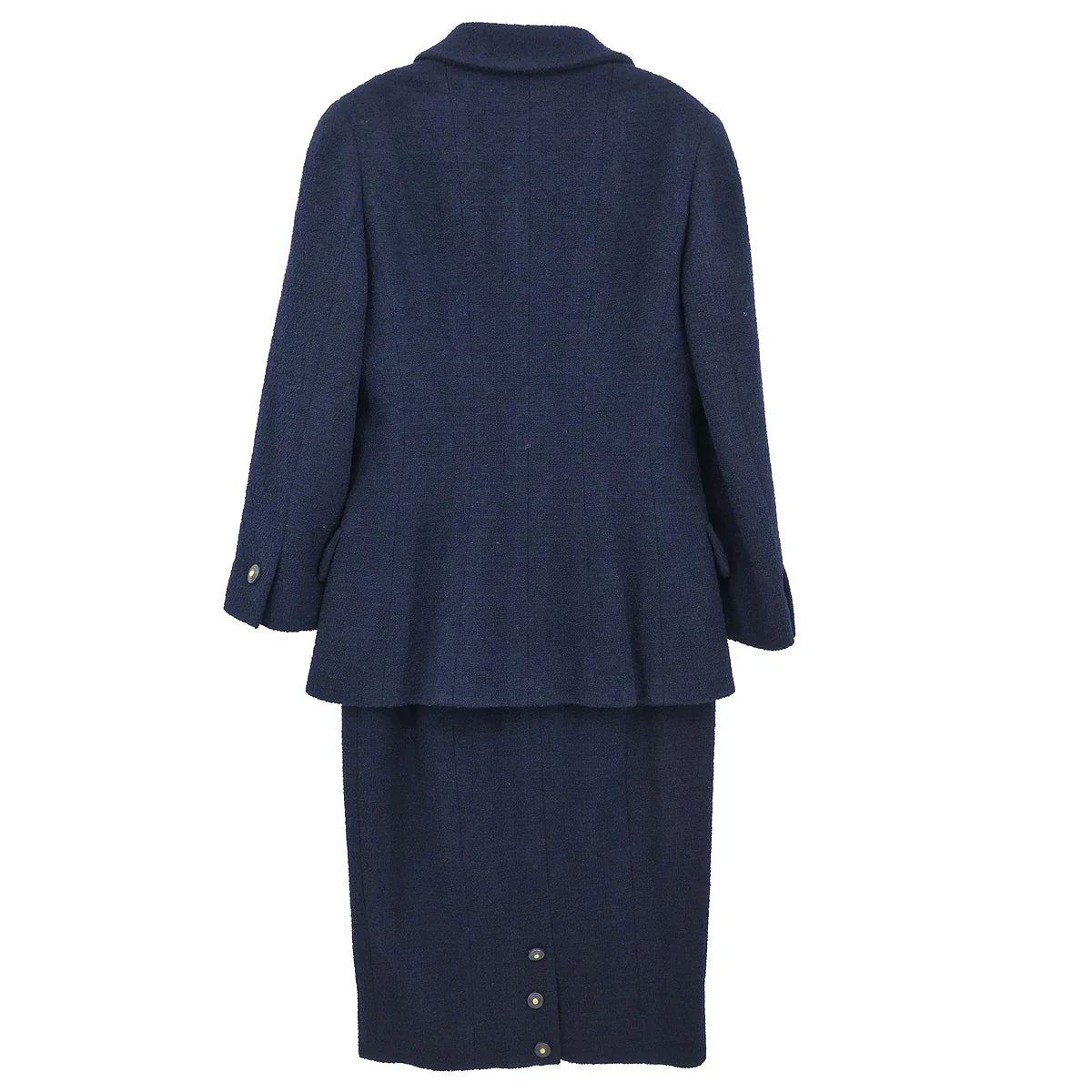 Chanel Set Suit Jacket Skirt Navy #36 95A - Image 2