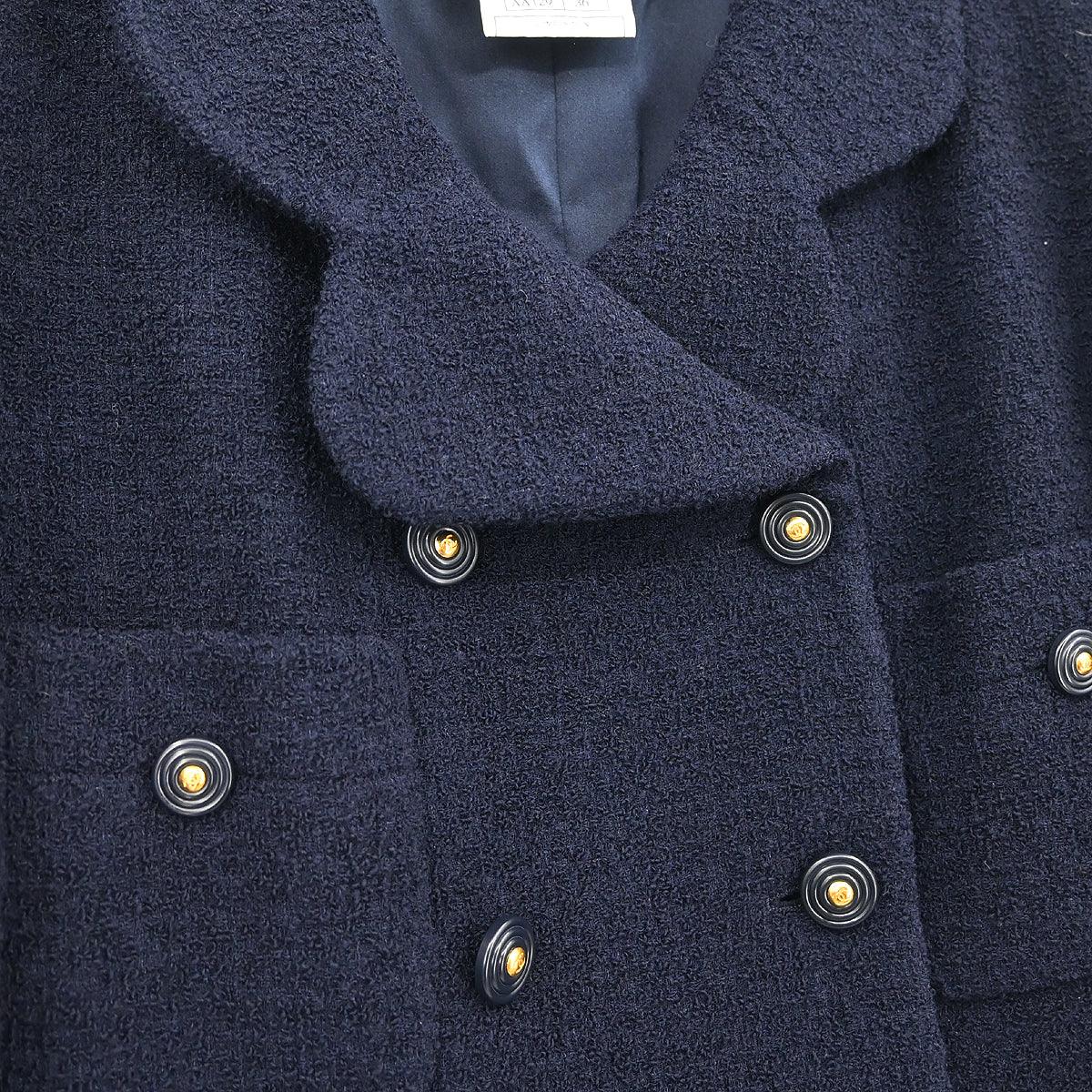 Chanel Set Suit Jacket Skirt Navy #36 95A - Image 3