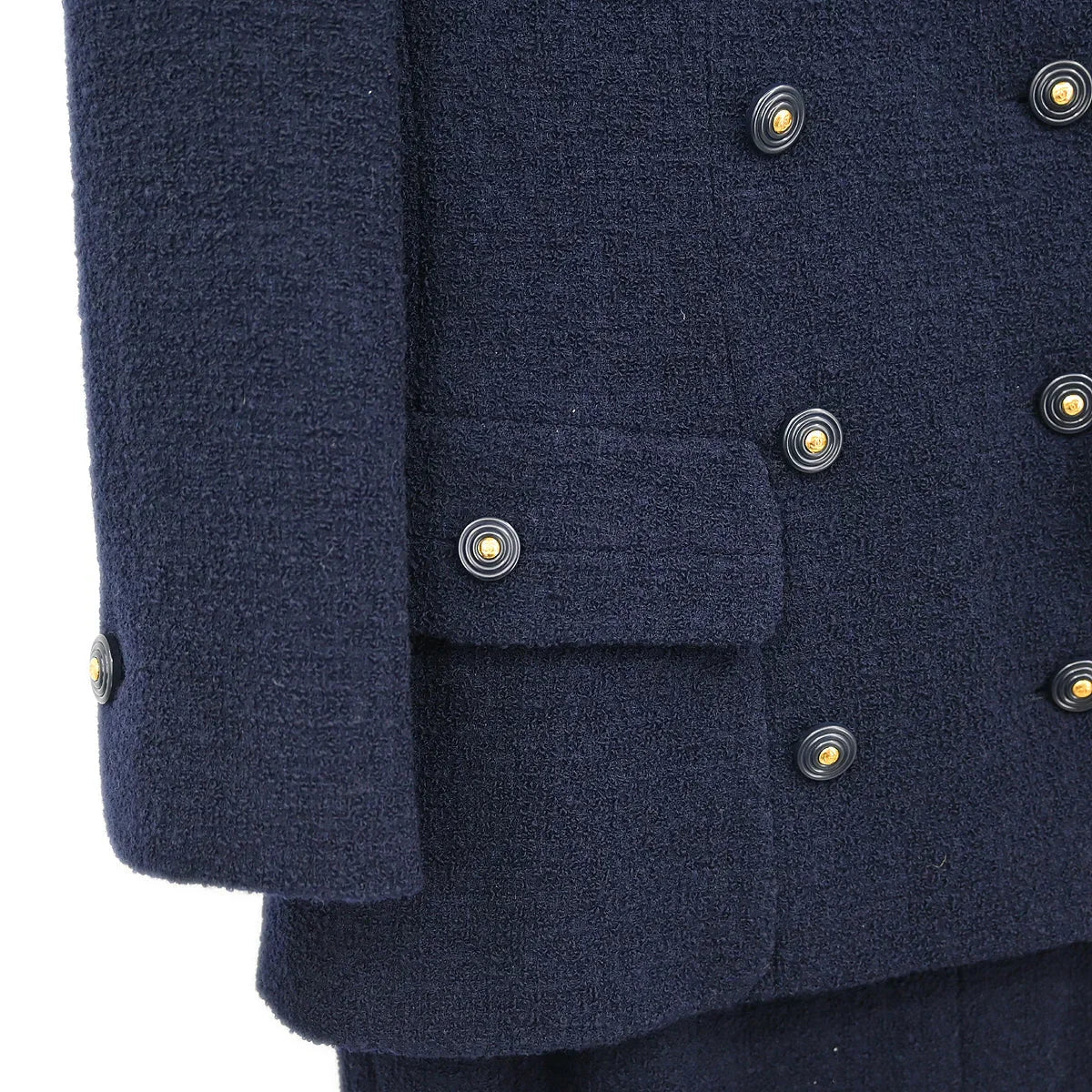 Chanel Set Suit Jacket Skirt Navy #36 95A - Image 4