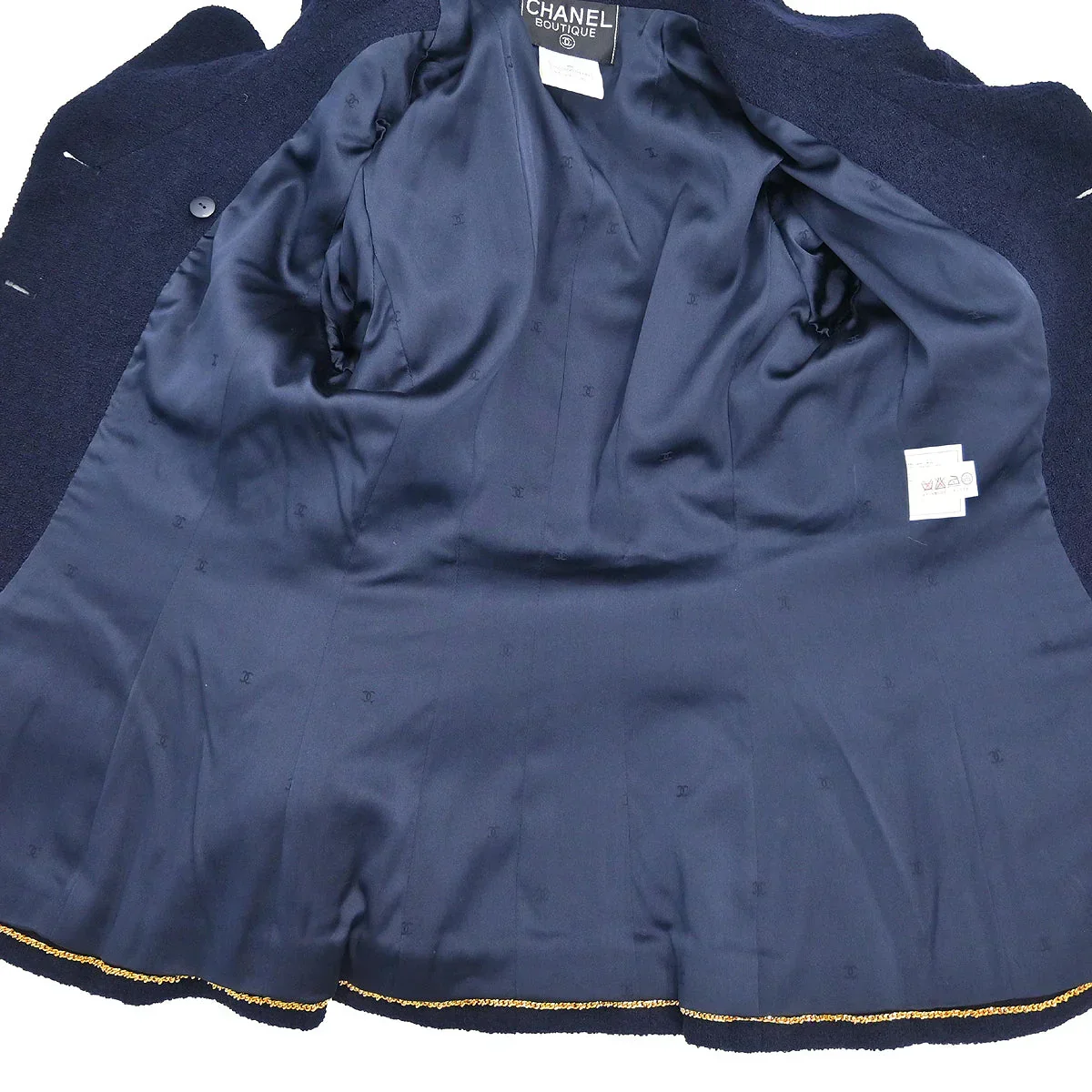 Chanel Set Suit Jacket Skirt Navy #36 95A - Image 6
