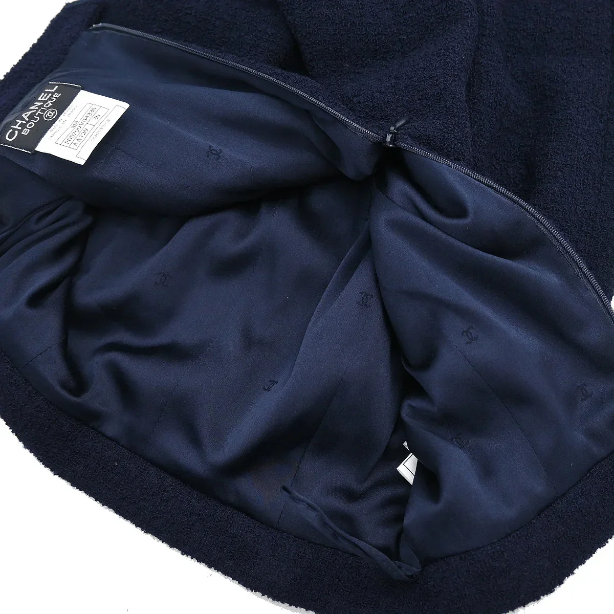 Chanel Set Suit Jacket Skirt Navy #36 95A - Image 9