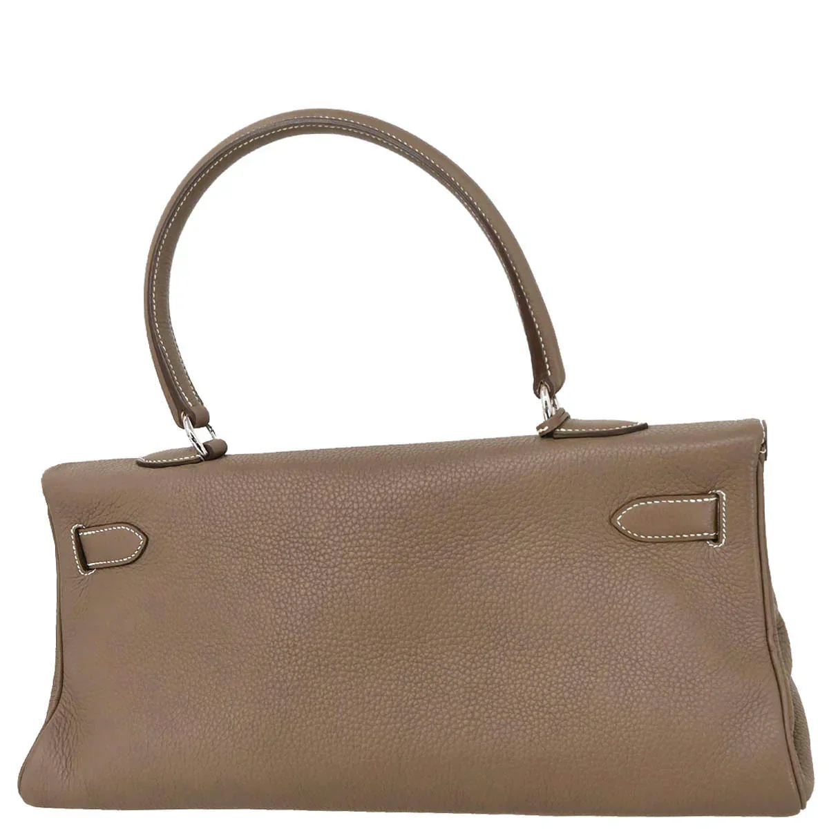 Hermes 2009 Etoupe Gray Taurillon Clemence Shoulder Kelly Handbag - Image 2