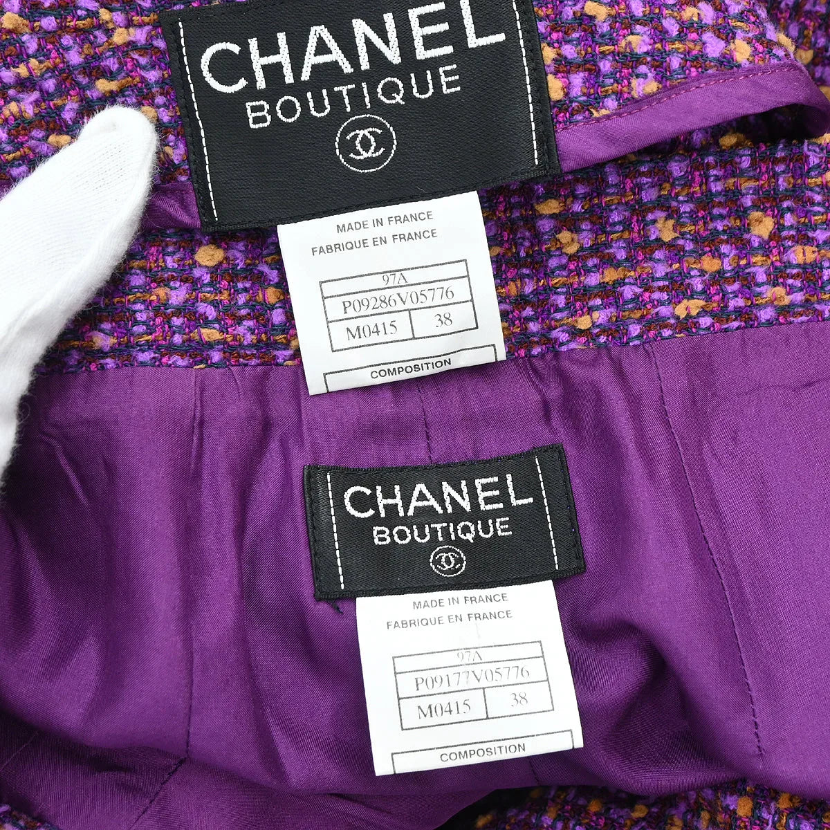 Chanel 1997 Set Jacket Pants Purple #38 - Image 9