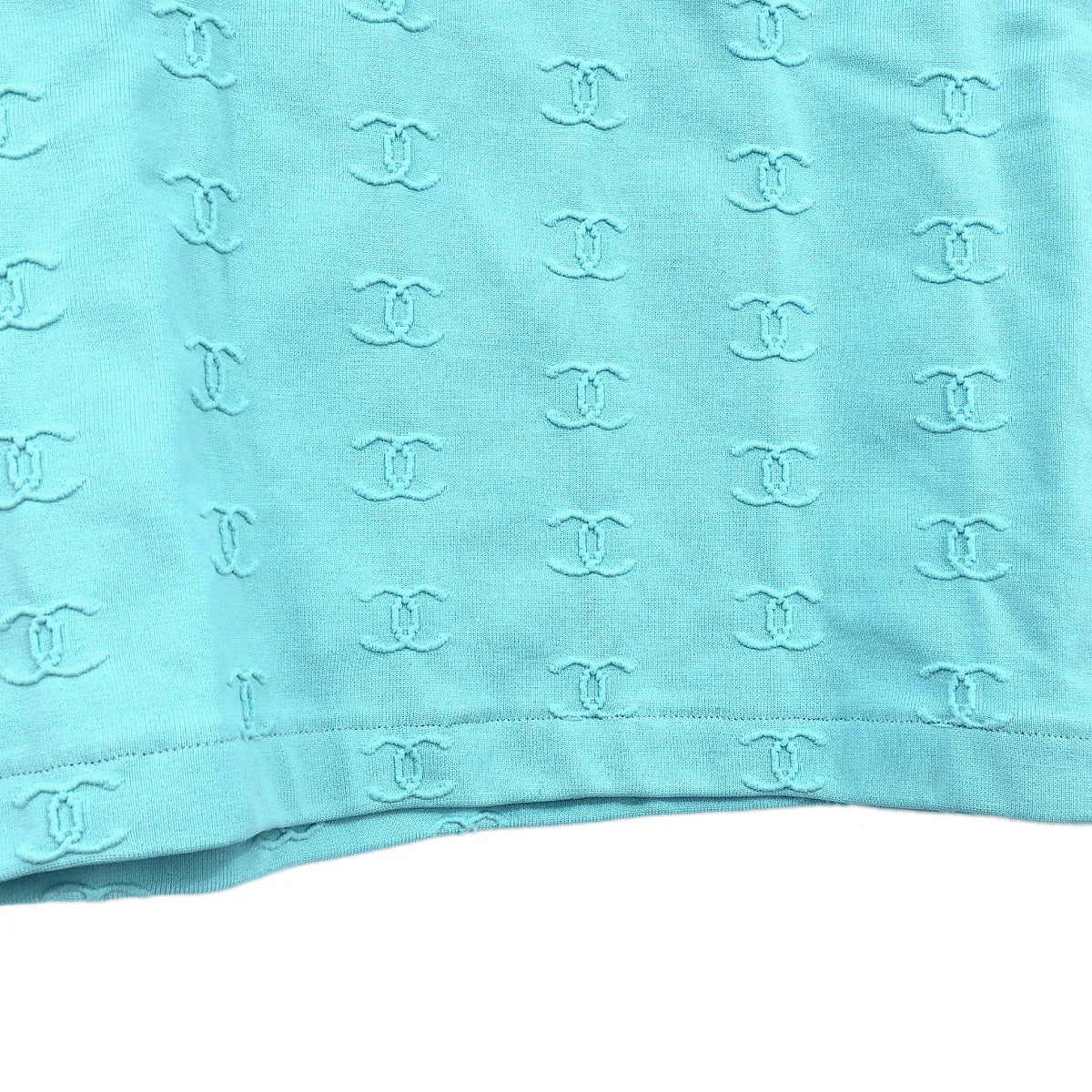 Chanel Cropped T-shirt Top Light Blue #42 - Image 6
