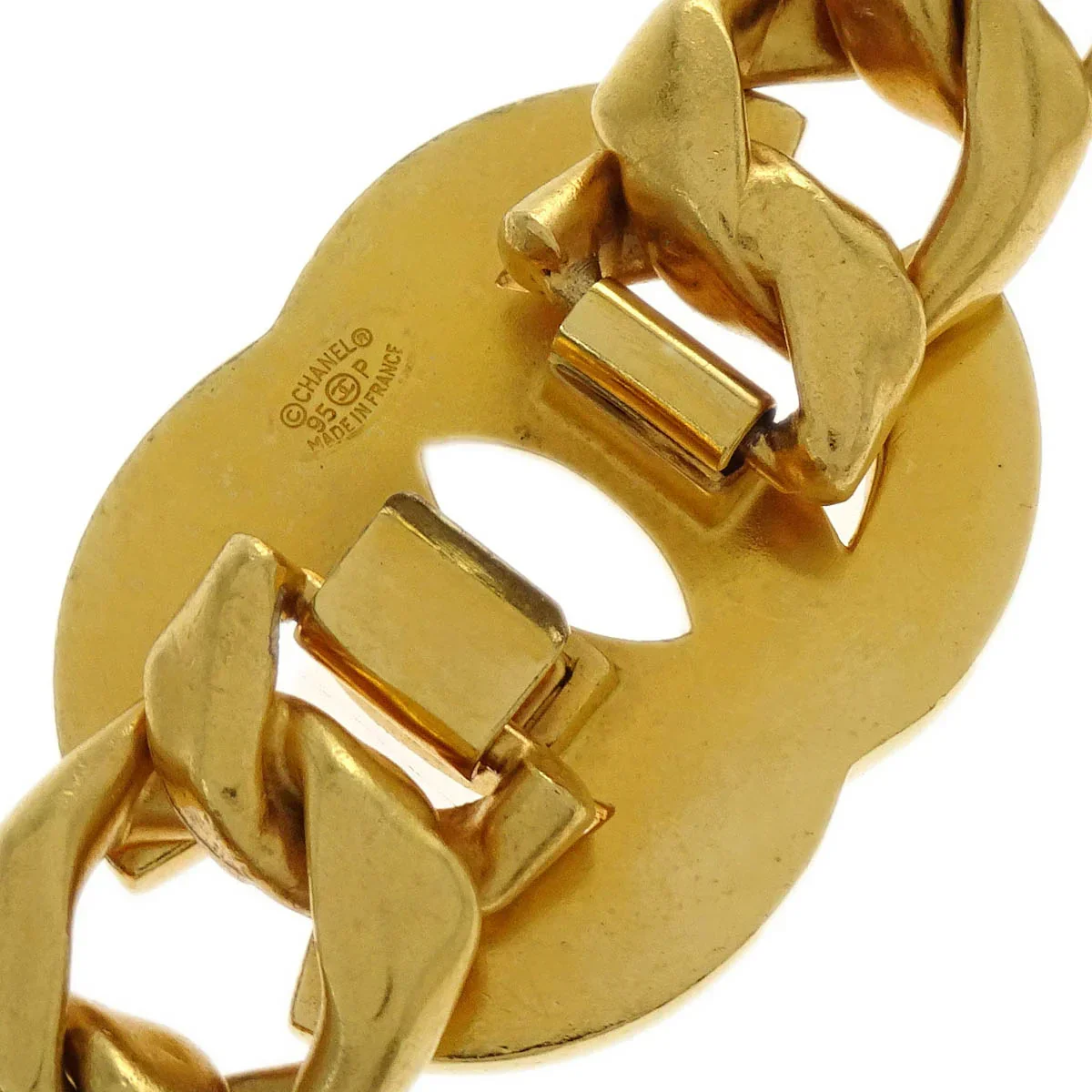 Chanel Chain Belt Gold Rhinestone 95P Small Good - Image 4