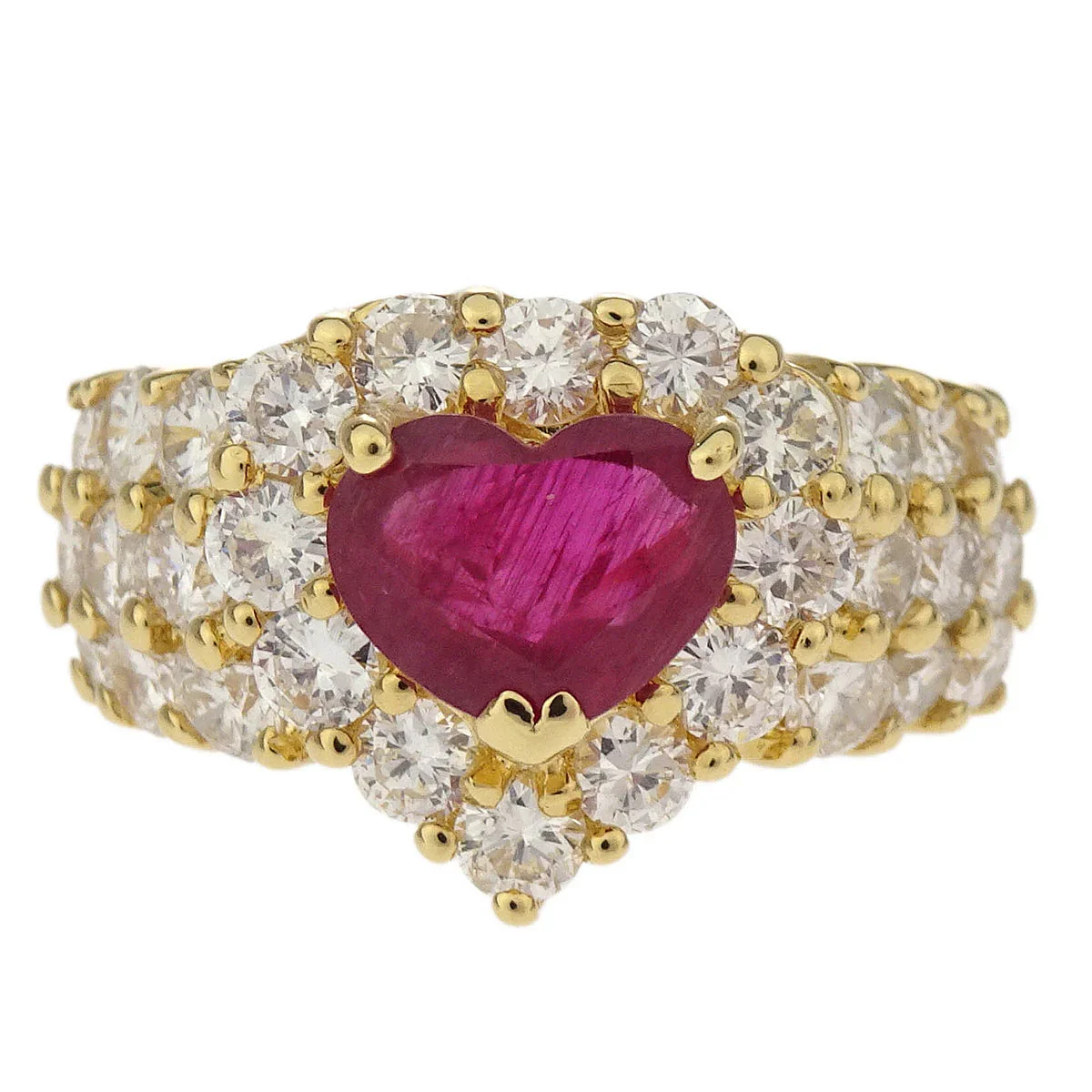 Ring K18 Ruby Diamond Gold #55