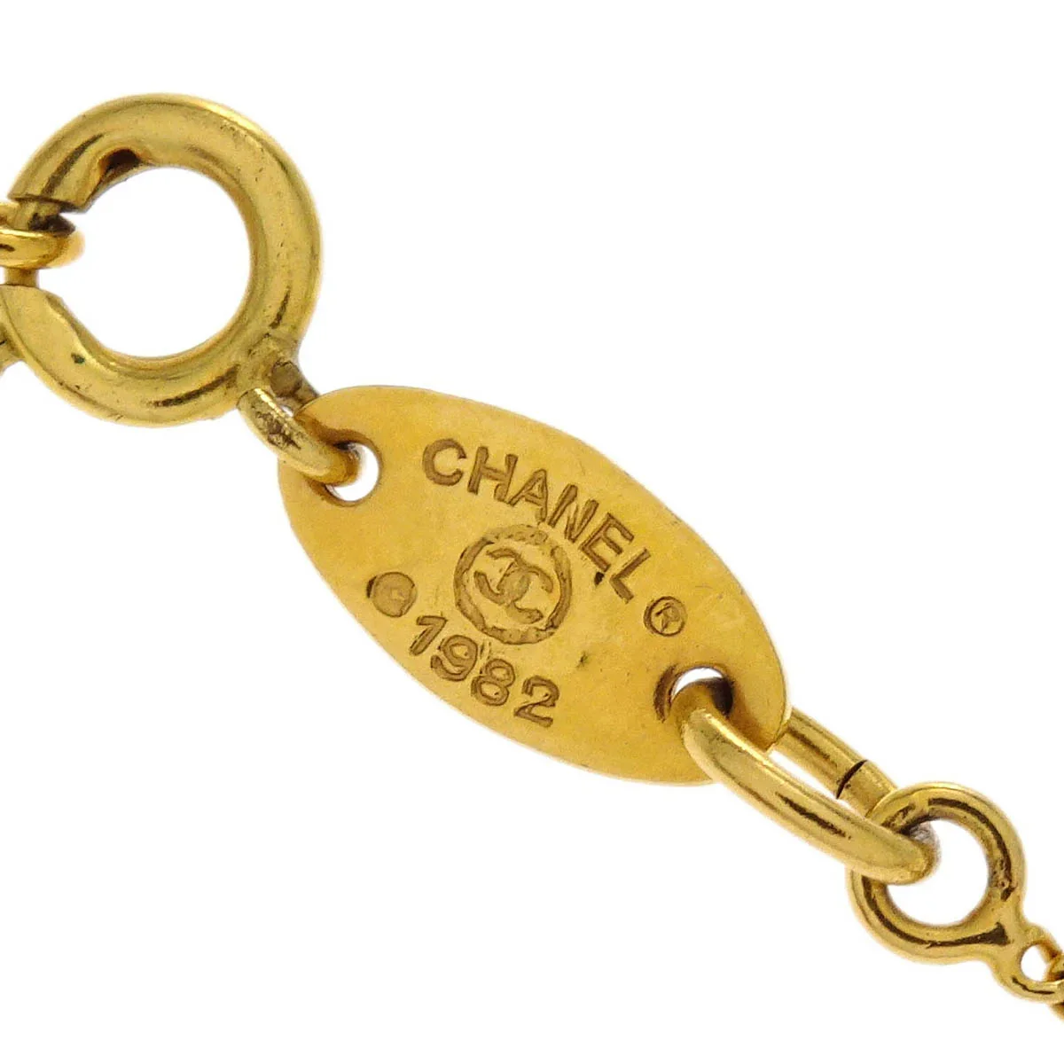 Chanel CC Chain Bracelet Gold Rhinestone - Image 3