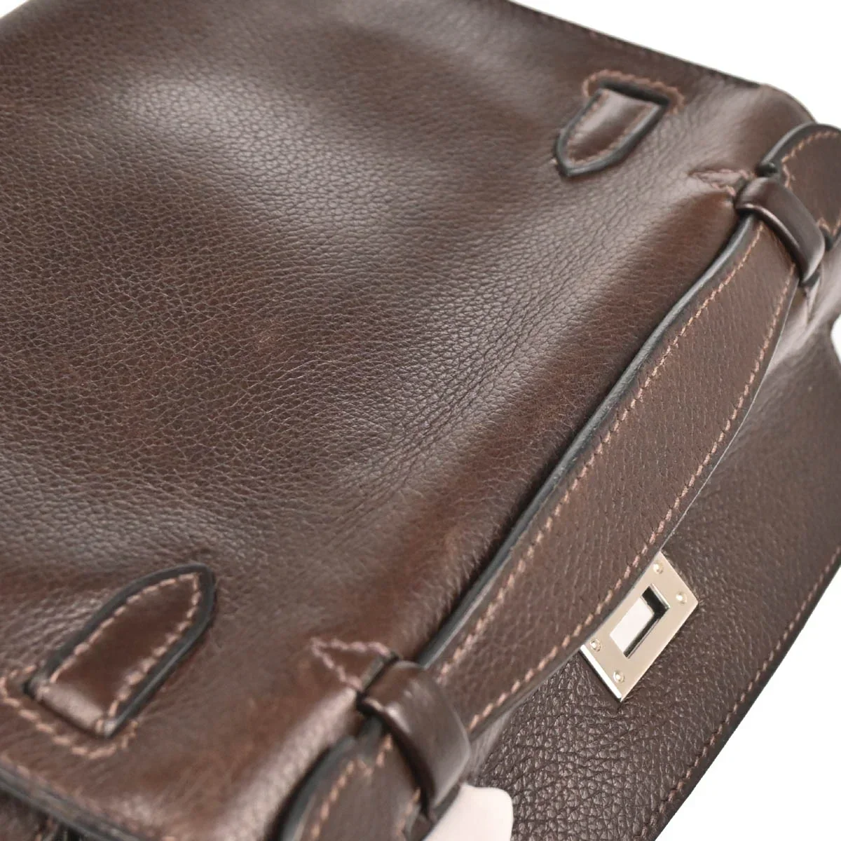 Hermes 2005 Ebene Evergrain Kelly Pochette Handbag - Image 5