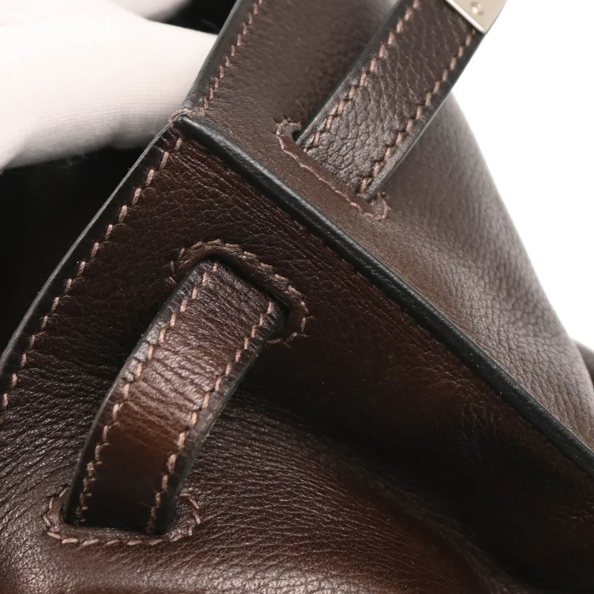 Hermes 2005 Ebene Evergrain Kelly Pochette Handbag - Image 6