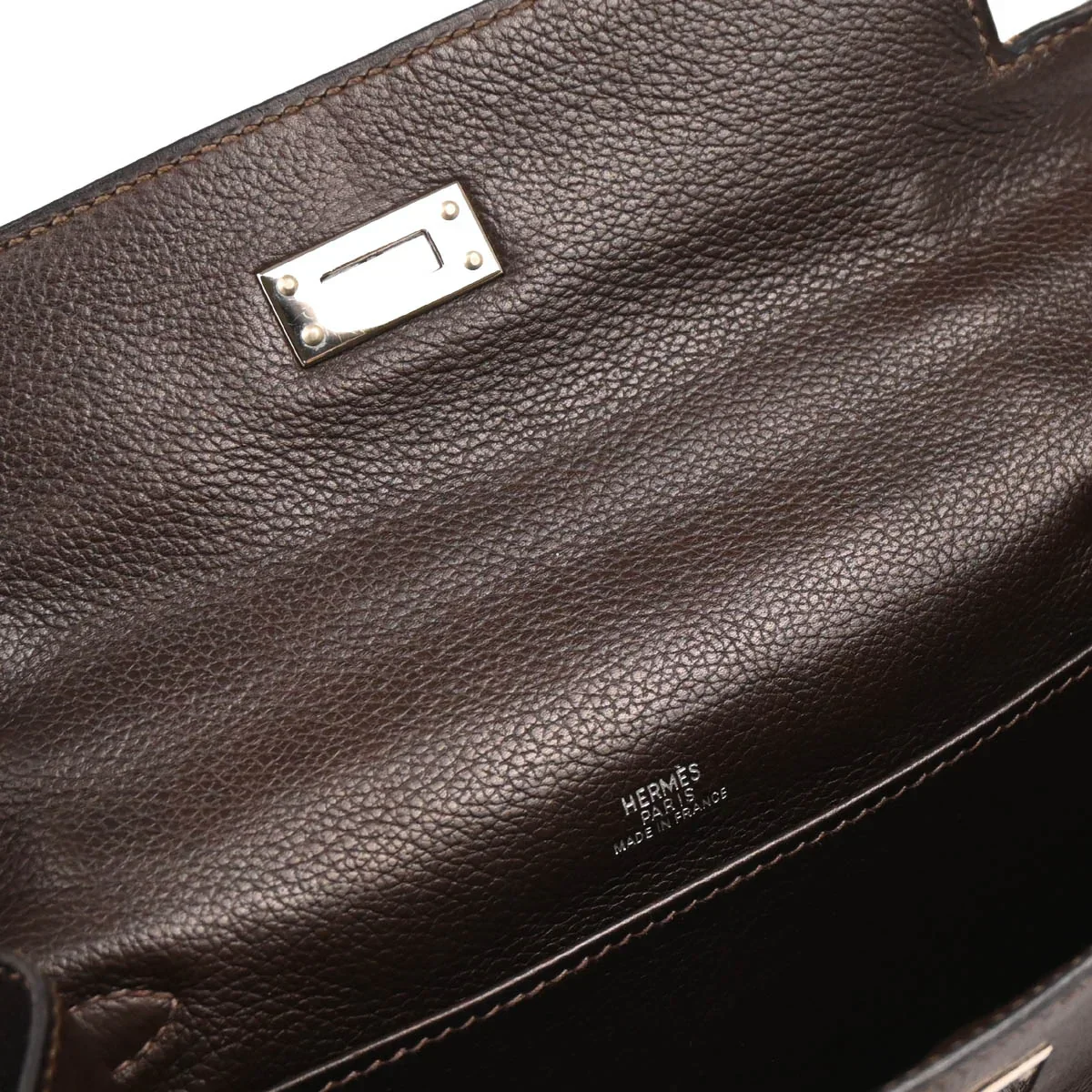 Hermes 2005 Ebene Evergrain Kelly Pochette Handbag - Image 7