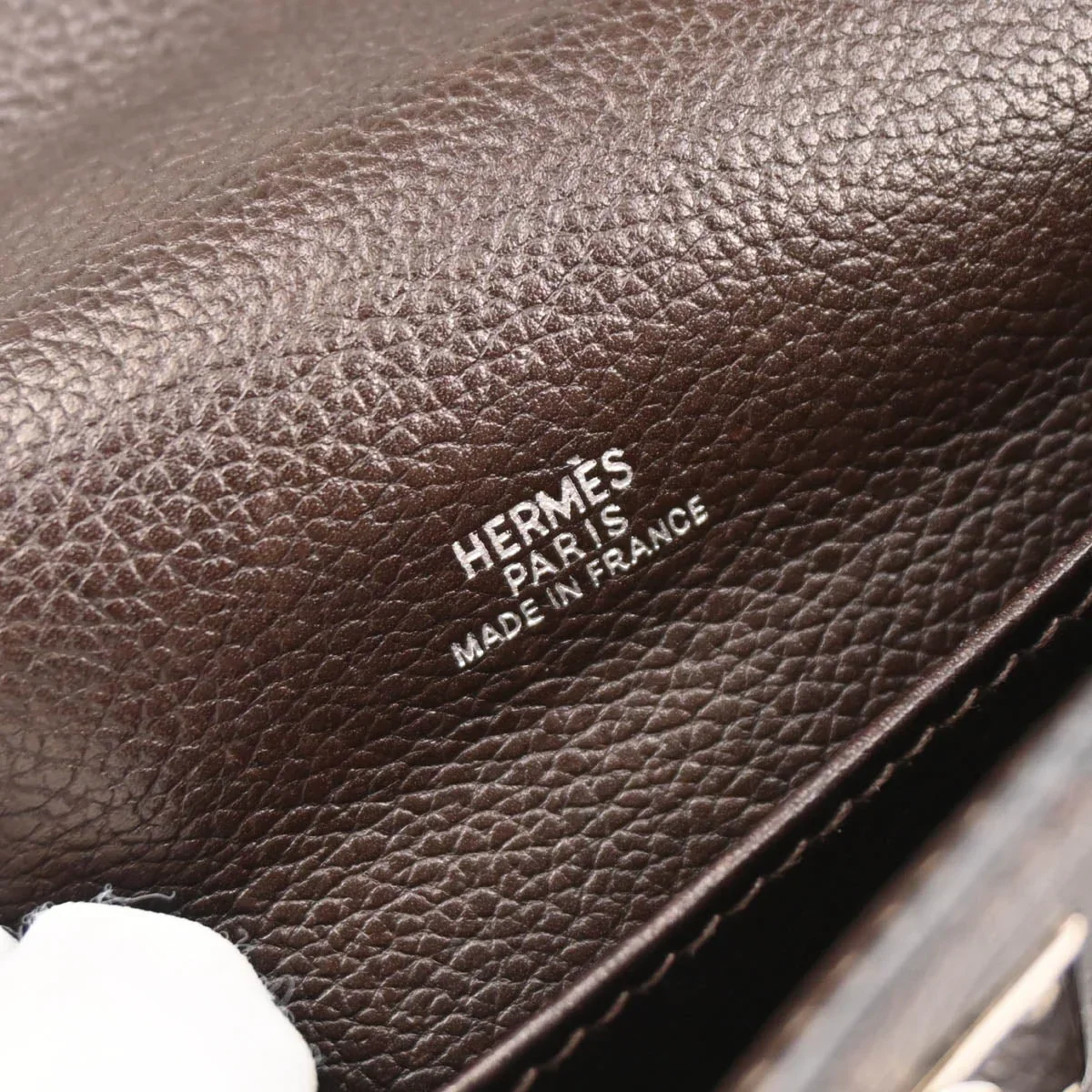 Hermes 2005 Ebene Evergrain Kelly Pochette Handbag - Image 9