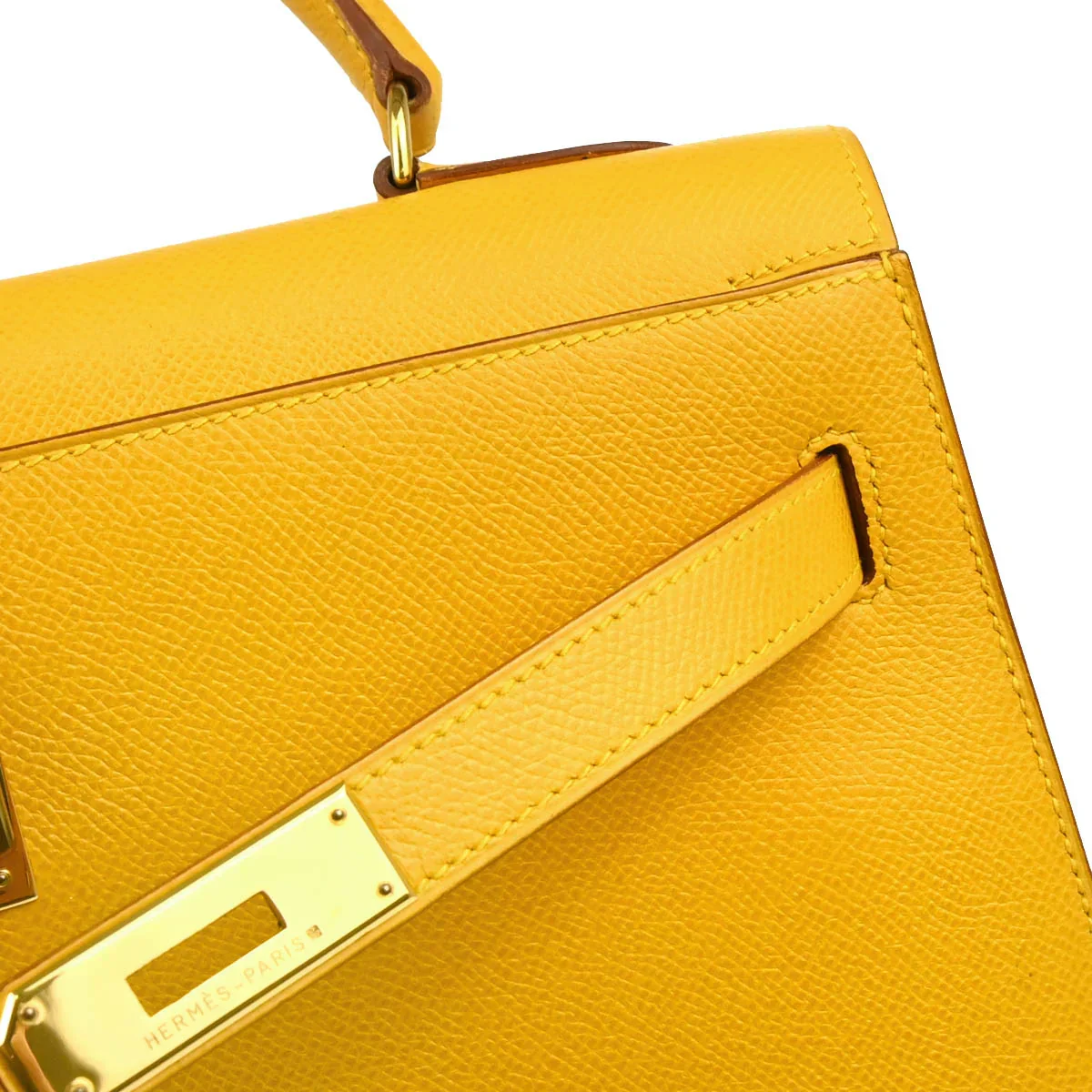Hermes Jaune Courchevel Kelly 32 Sellier Handbag - Image 5