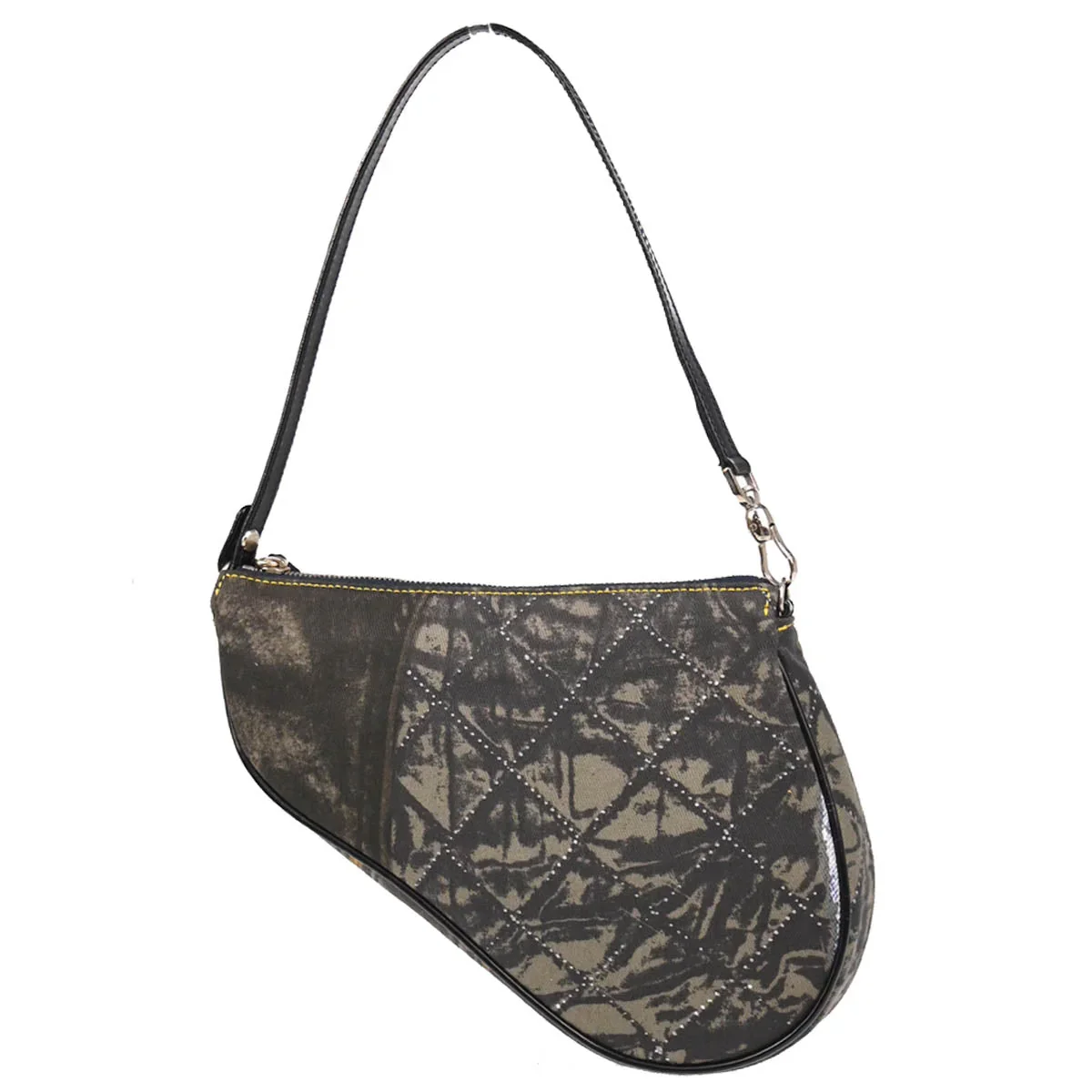 Christian Dior 2001 Blue Denim Print Saddle Handbag - Image 2