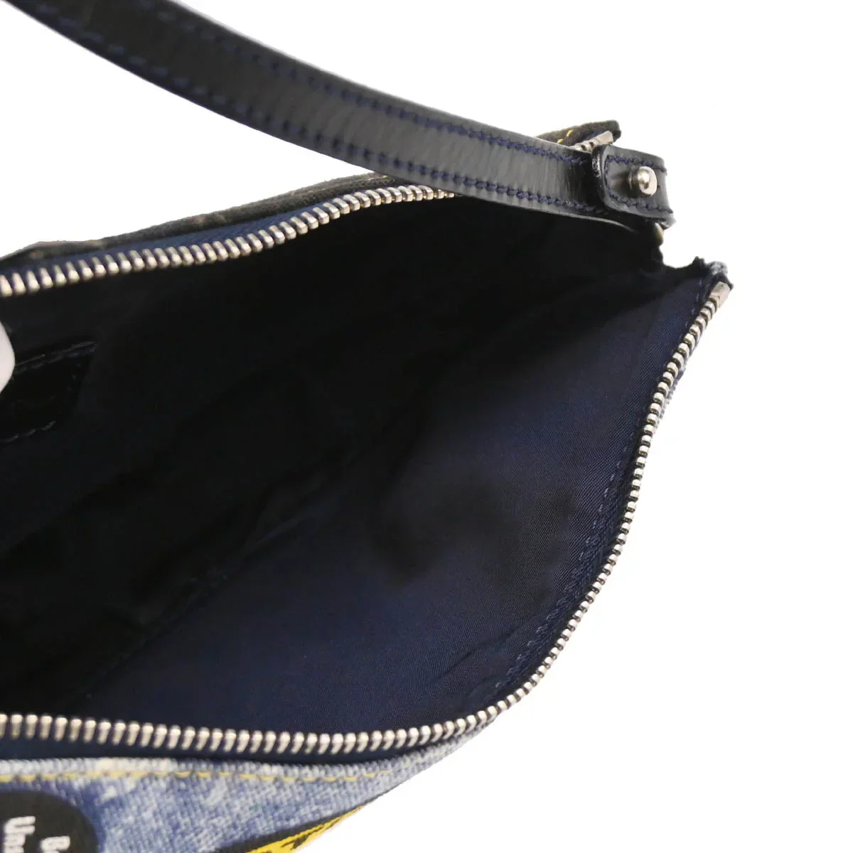 Christian Dior 2001 Blue Denim Print Saddle Handbag - Image 4