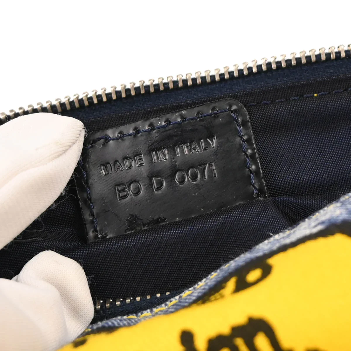 Christian Dior 2001 Blue Denim Print Saddle Handbag - Image 9