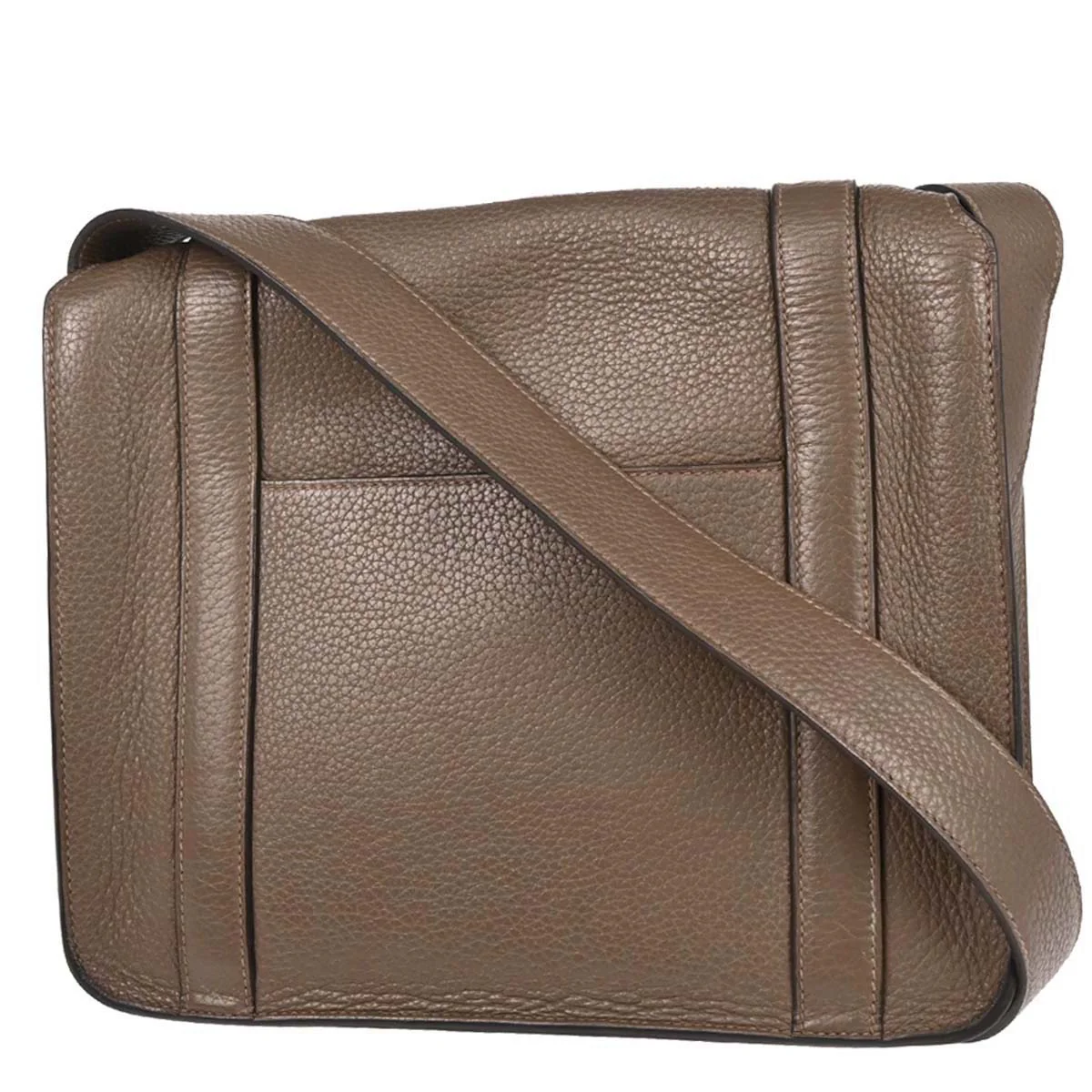 Hermes 2014 Etoupe Taurillon Clemence Steve Caporal 27 Shoulder Bag - Image 2